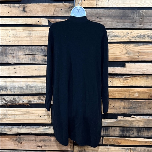 Eileen Fisher Wool Black Open Front Duster Cardigan Women’s Size Large - Picture 5 of 8